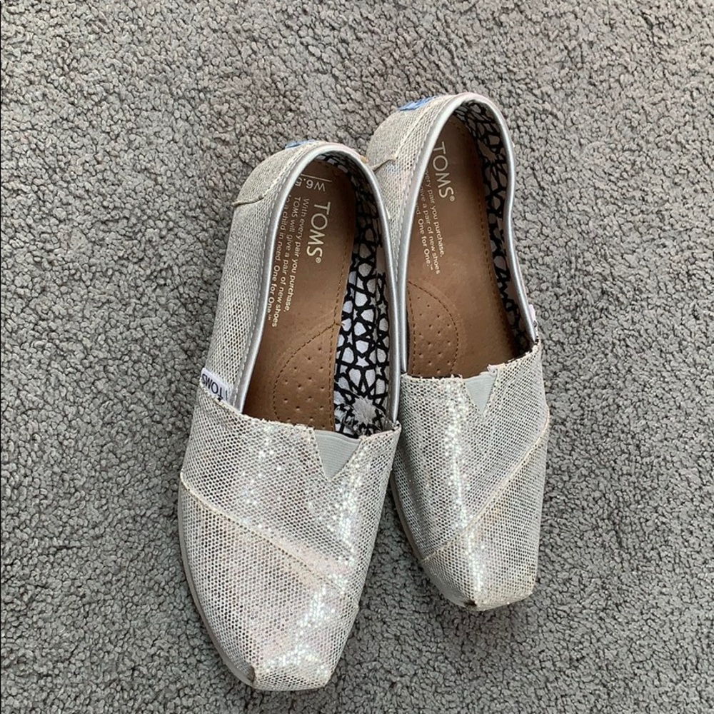 TOMS sparkle slip on shoes
